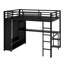 Structure de lit mezzanine avec garde-robe, bureau et tablettes de rangement-1086363261