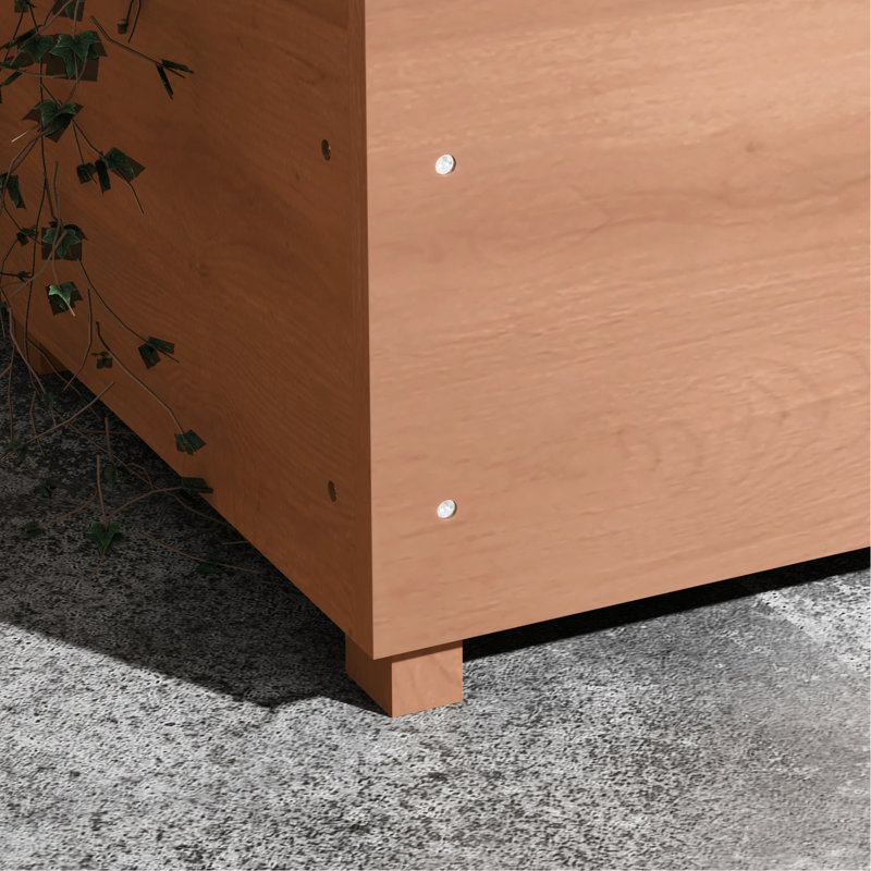 Lit de jardin surélevé avec drainage, bac à fleurs en bois de 72,0 po de hauteur et filtre en tissu, brun pour plantes suspendues,