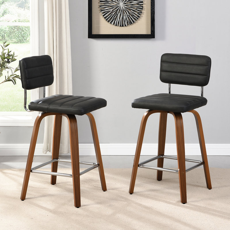 Tabouret de comptoir pivotant H 35,83 po Randerick, Gris