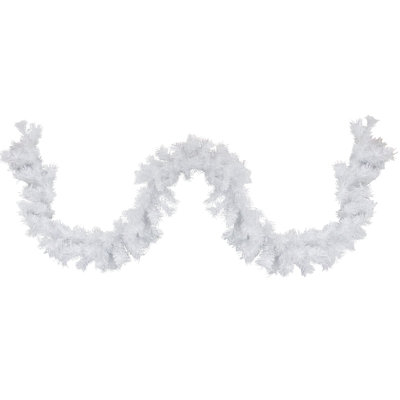 Guirlande de Noël artificielle épinette irisée 9 pi x 10 po - Blanc