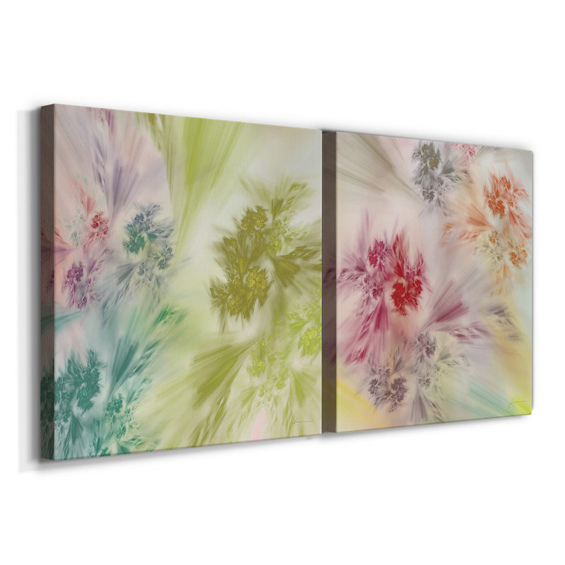 Whisper I - Ensemble de 2 reproductions d'art sur toile tendue, H 10 po x l 10 po x P 1 po