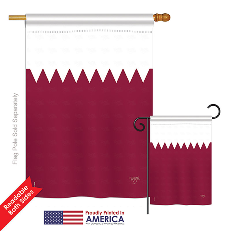 « qatar of the world », drapeau de polyester vertical décoratif à 2 côtés