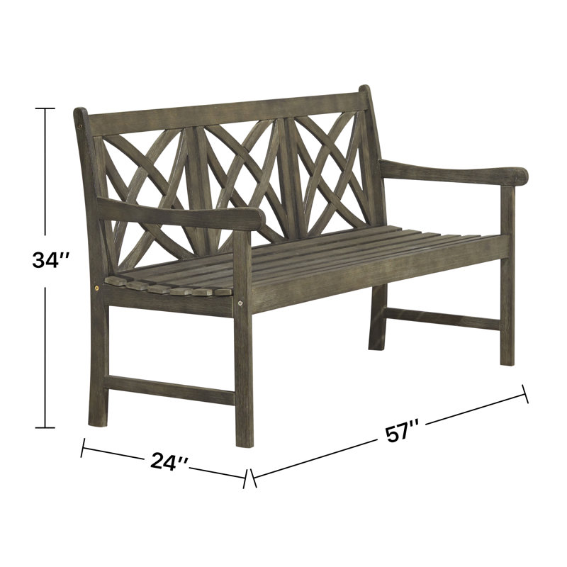 Manchester 5ft Acacia Wood Outdoor Bench, Gray