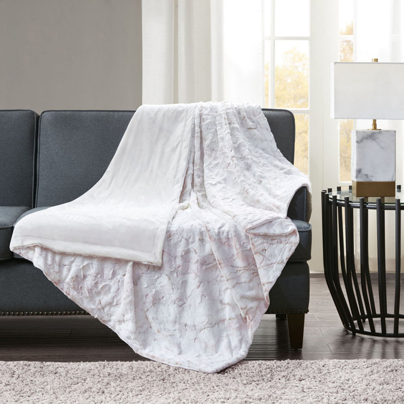 Throw Blanket, White, 70" W x 60" L