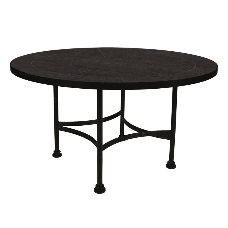 Classico Outdoor Round Dining Table, Carbon Black, 54" W x 54" L x 29.75" H, Urban Shift