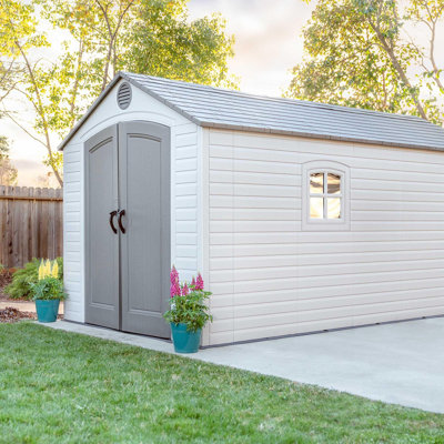 Lifetime High-Density Polyethylene (Plastic) Outdoor Storage Shed with Steel-Reinforced Construction