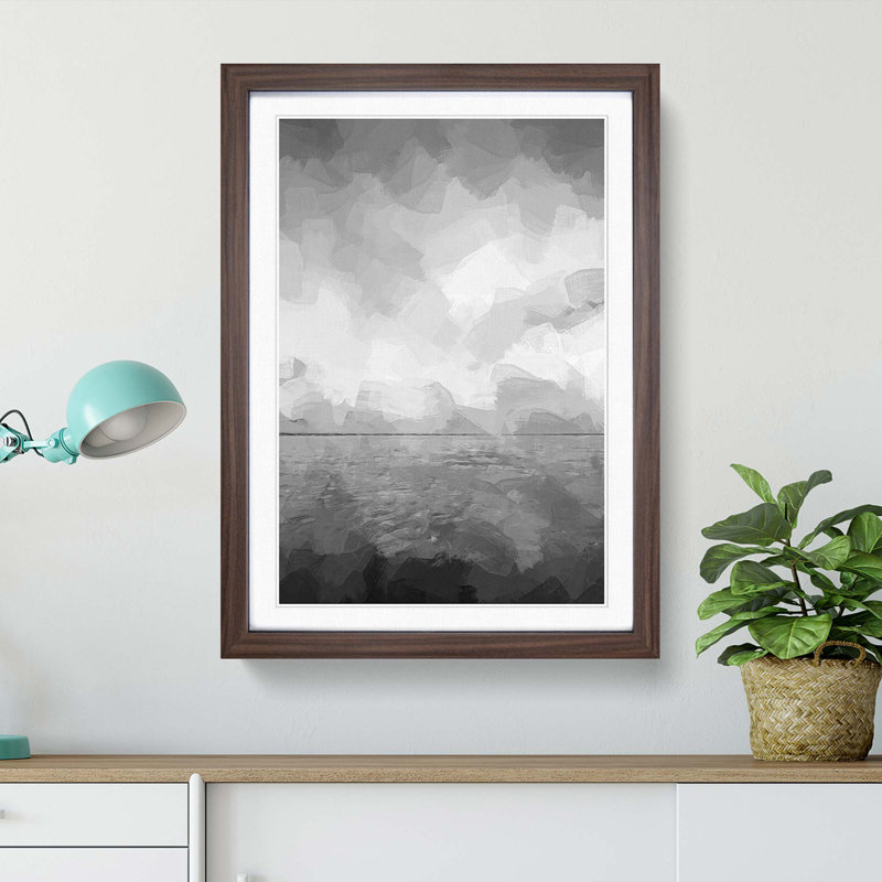 Beach Horizon in Abstract - Picture Frame Photograph Print, Walnut Framed, 65cm H x 48cm W x 2cm D