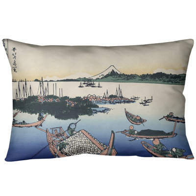 Katsushika Hokusai Reversible Throw Pillow