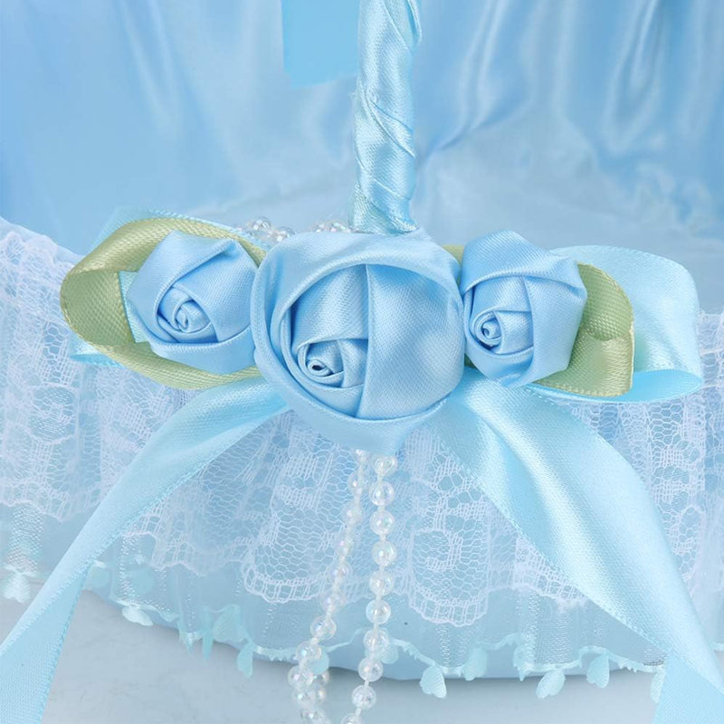 2 pièces Panier à fleurs pour mariage, Bleu