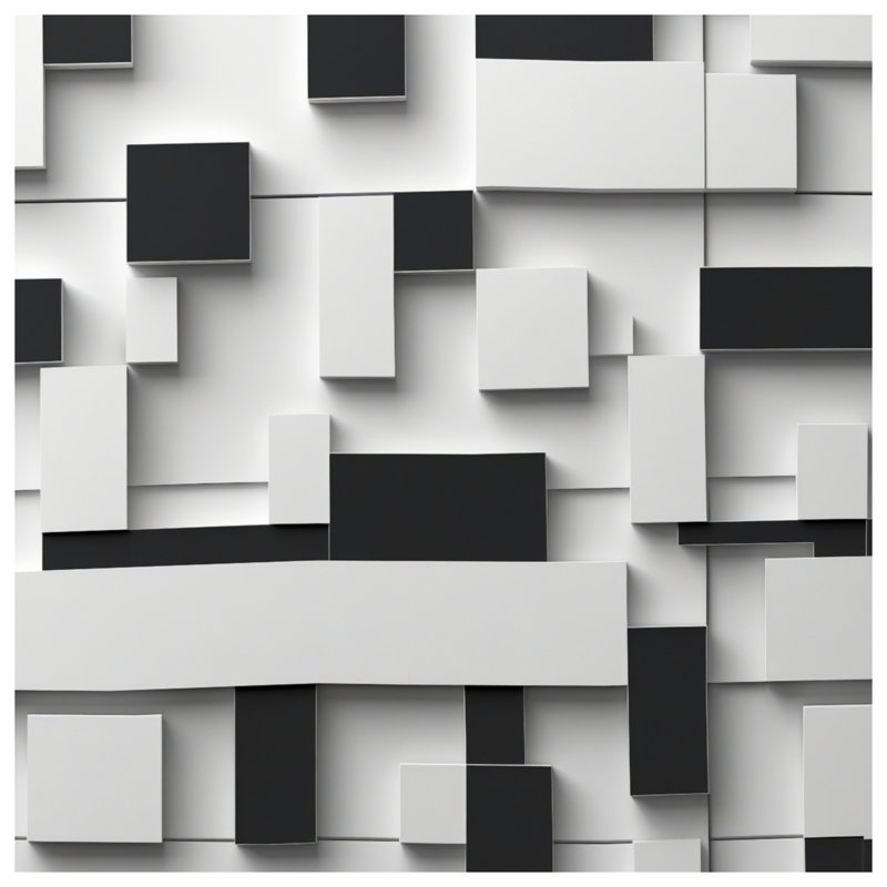 Tapis de bain noir et blanc, L 34 po x L 21 po