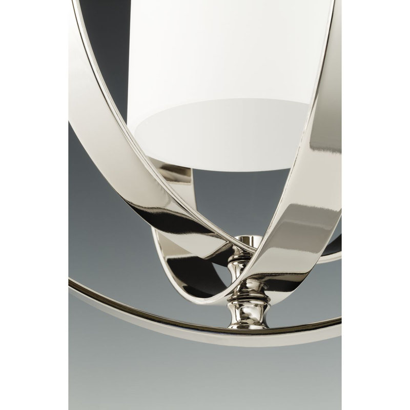 Morganti 1 - Light Polished Nickel Single Pendant, 12" x 11.375"