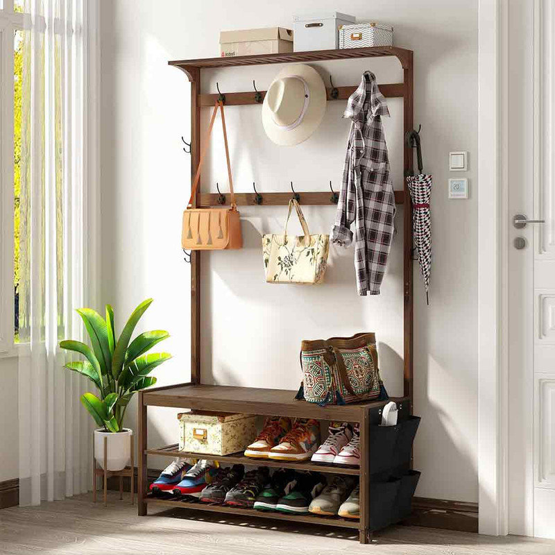 Arbre d'entrée Aamya d'une largeur de 39,3 po avec banc et rangement pour chaussures