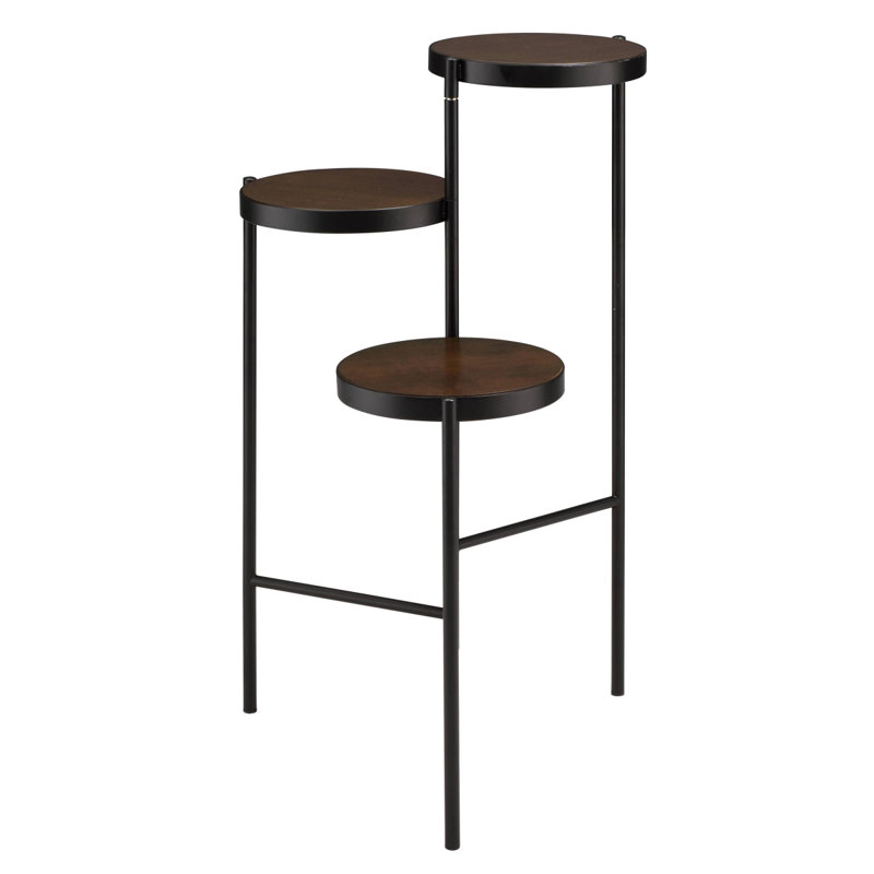 Black And Walnut 3Tier Foldable Plant Stand