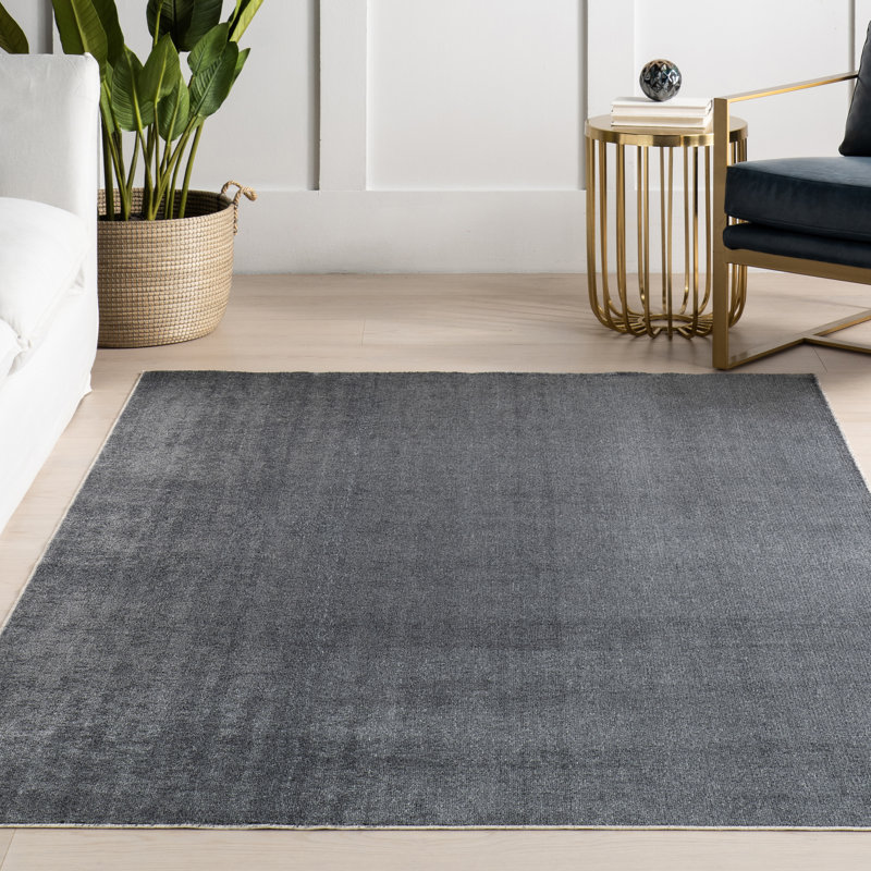 Argelia Solid Machine Washable Area Rug, Rectangle 9' x 12'