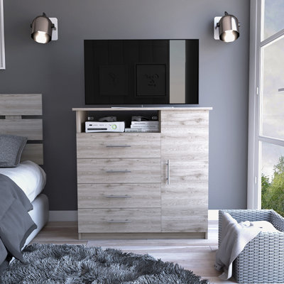 Commode 4 tiroirs avec placard vertical Khenadi