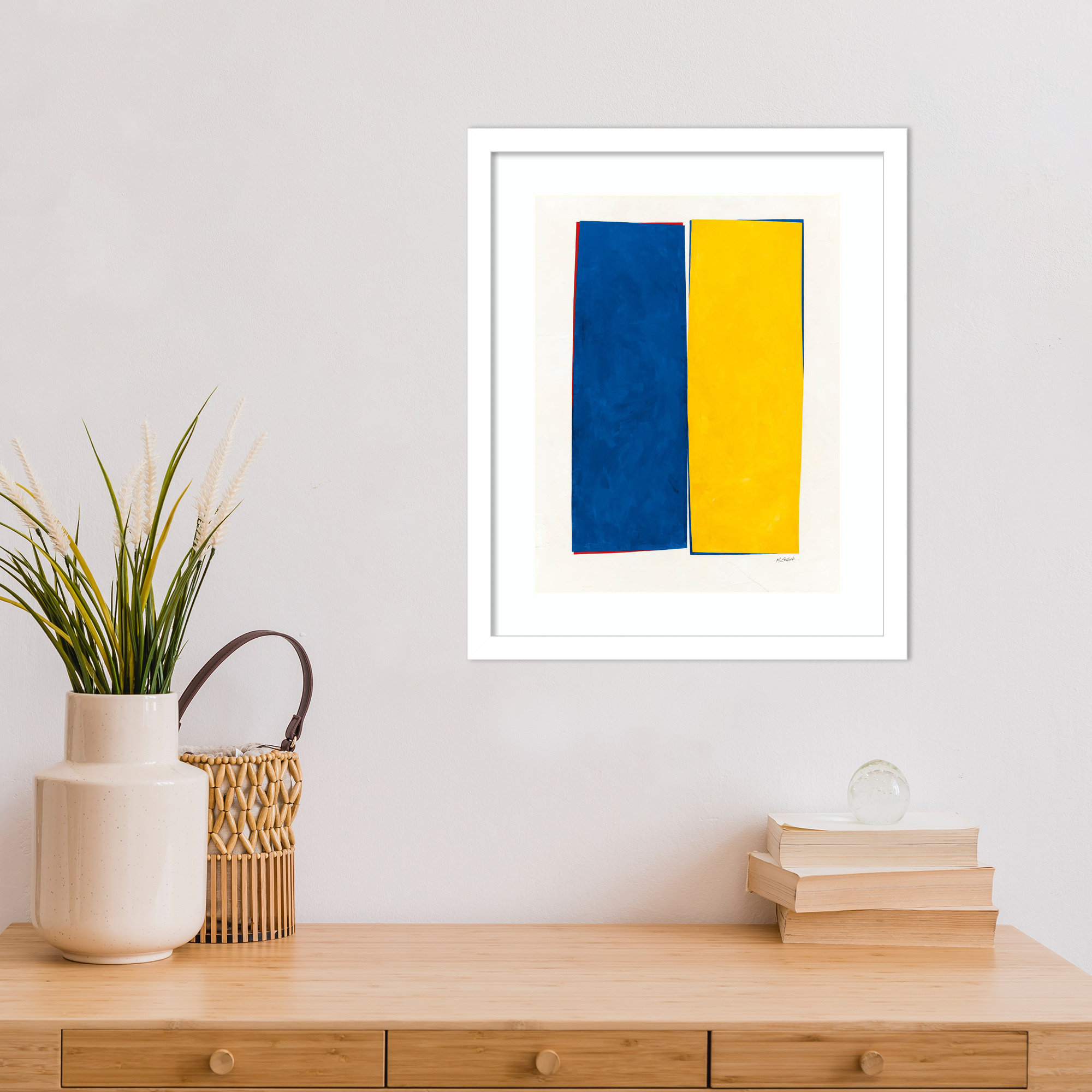 Monolithic I Wood Framed Wall Art Print, 17" H x 14" W, White Framed