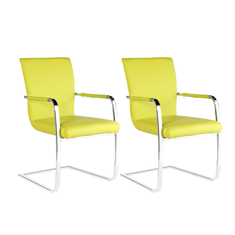 Octavia Upholstered Metal Armchair, Green