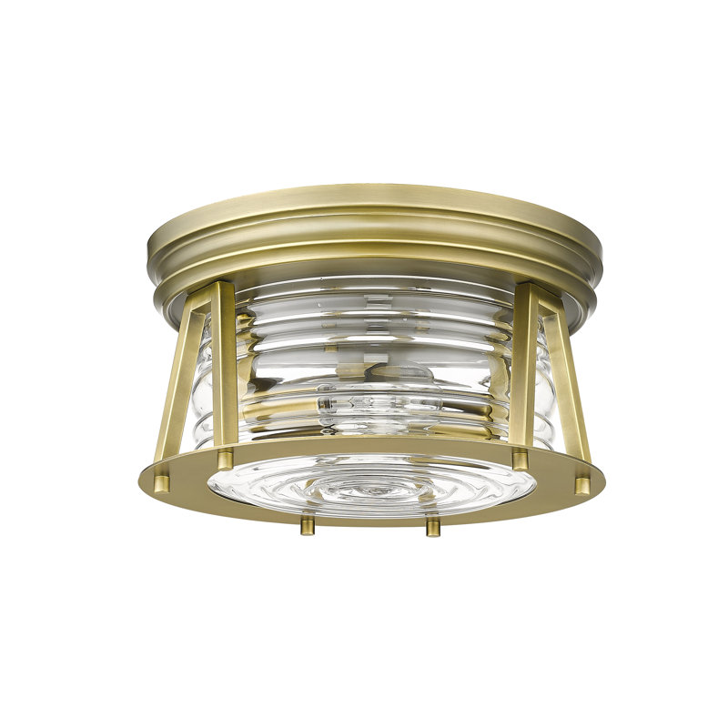 Plafonnier encastré 2 lumières Smithies, Laiton frotté