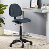 Johnpeter Swivel Upholstered Adjustable Height Counter Stool with Metal Frame