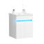 Meuble-lavabo de salle de bain 16 po, mural, blanc, splendeur moderne, grand espace de rangement pour petit espace, meuble-lavabo monté avec unité de détection de radars, avec lavabo, couleur blanche, belle baignoire, ensemble de testeur