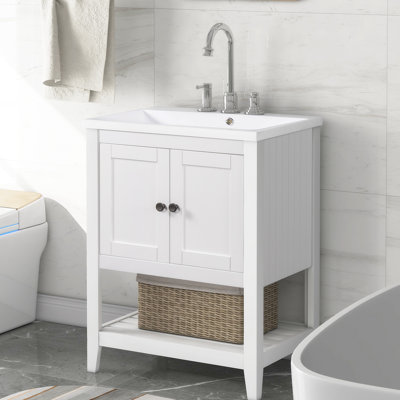 Meuble-lavabo simple 24,09 po avec comptoir en céramique