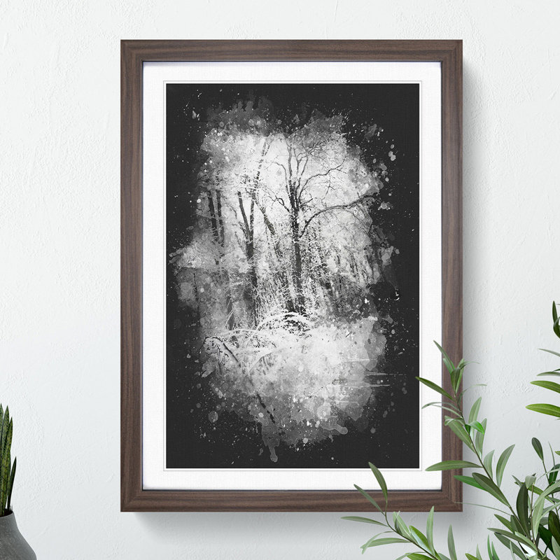 Winter Forest Vol.4 Paint Splash - Picture Frame Graphic Art, 48cm H x 36cm W x 2cm D, Walnut