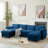 6-Piece Upholstered Corduroy U-Shape Sectional with Ottoman-239379978