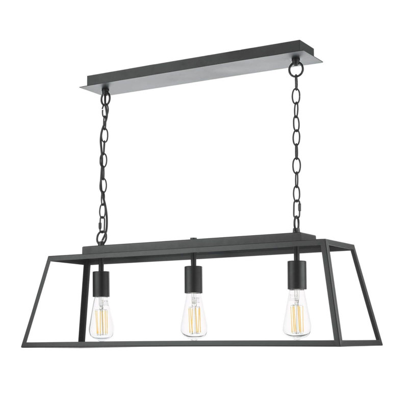 3 - Light Matte Black Kitchen Island Pendant