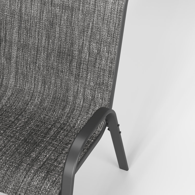 Chaises de salle à manger d'extérieur empilables l 24 po Ortonville, chaises flexibles en polyester enduit de PVC Flex Sling