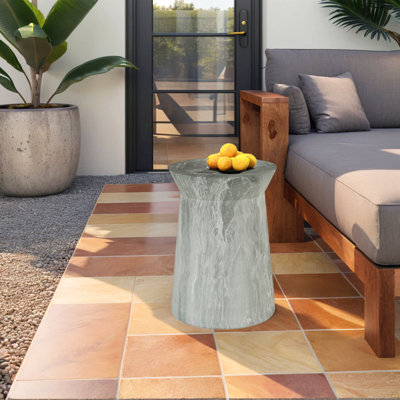 Tables de bout d'extérieur en ciment, table d'appoint Garden Terrazzo