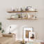 72Inch Long Floating Wood Wall Shelf With Heavy Duty Brackets, 1.5'' Thickness, Burnt
