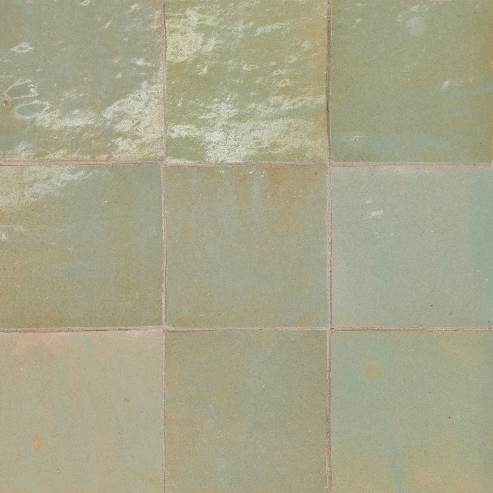 Zagora 4" x 4" Zellige Tile, Vert Gris