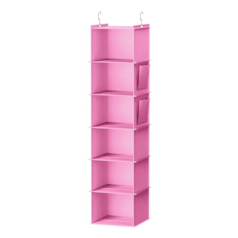 Rangement pour penderie et rangement, étagère de rangement à 6 tablettes, rose clair, Rose