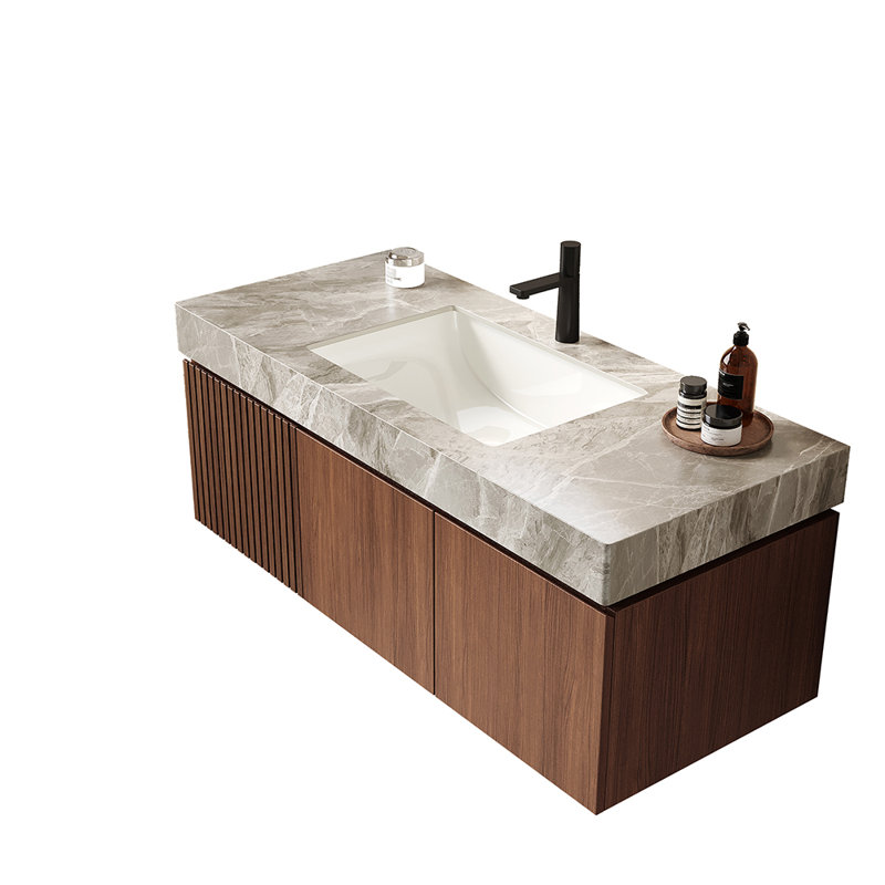 Undermounted Ceramic And Sintered Stone Countertop Basin, Light Gray