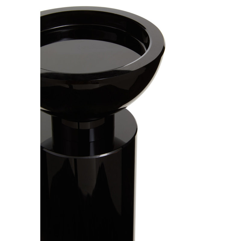 Glass Tabletop Tealight Holder, Black, 25cm H x 10cm W x 10cm D