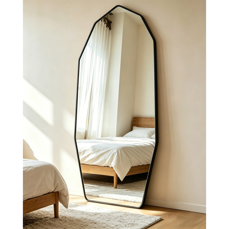 Full Body Mirror, Diamond Full-Length Mirror - Independent, Wall Mounted, And Tilted Large Floor Mirrors, 71" x 32"