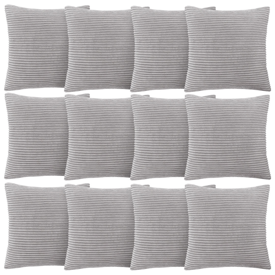 Aspire Homeware Striped Square Velvet Cushion Cover