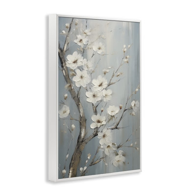 «White Cherry Blossoms», art de la giclée encadrée par Sasha