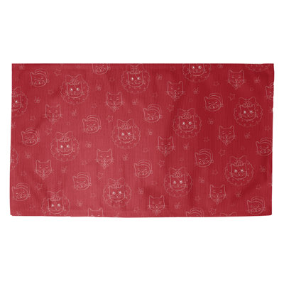 Tapis rouge/zone blanche fait main
