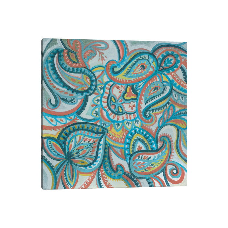 Emerald Paisley I by Silvia Vassileva - Wrapped Canvas Gallery-Wrapped Canvas Giclée, 30.48 cm H x 30.48 cm W