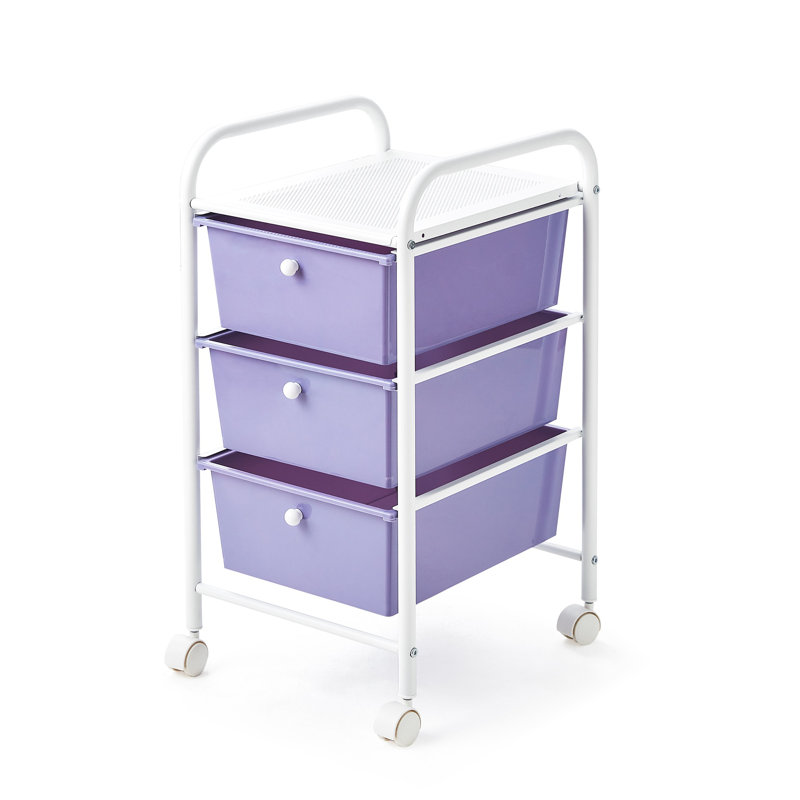 Commode de rangement à 3 tiroirs Suprima, Mauve