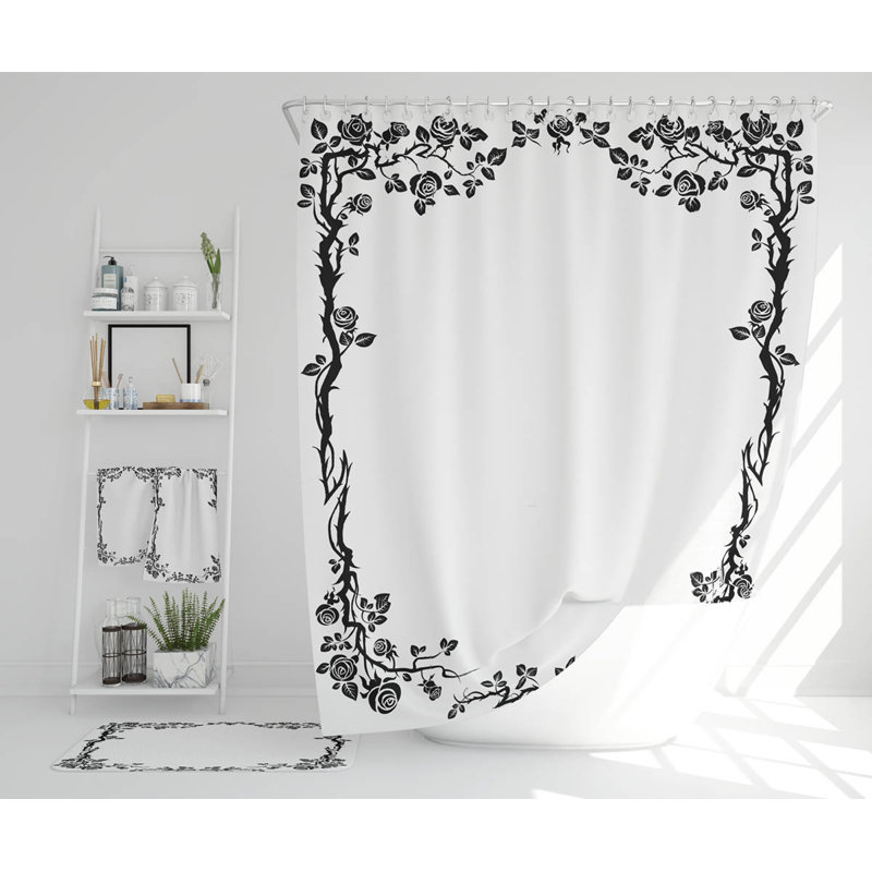 Neli Polyester Shower Curtain Set