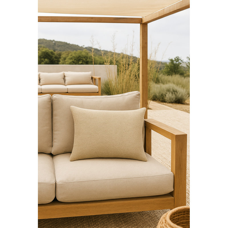 Outdoor Living Pillow Cover, Sandy Beige, Rectangle 14"H x 20"W, Pillow Cover Only - No Insert
