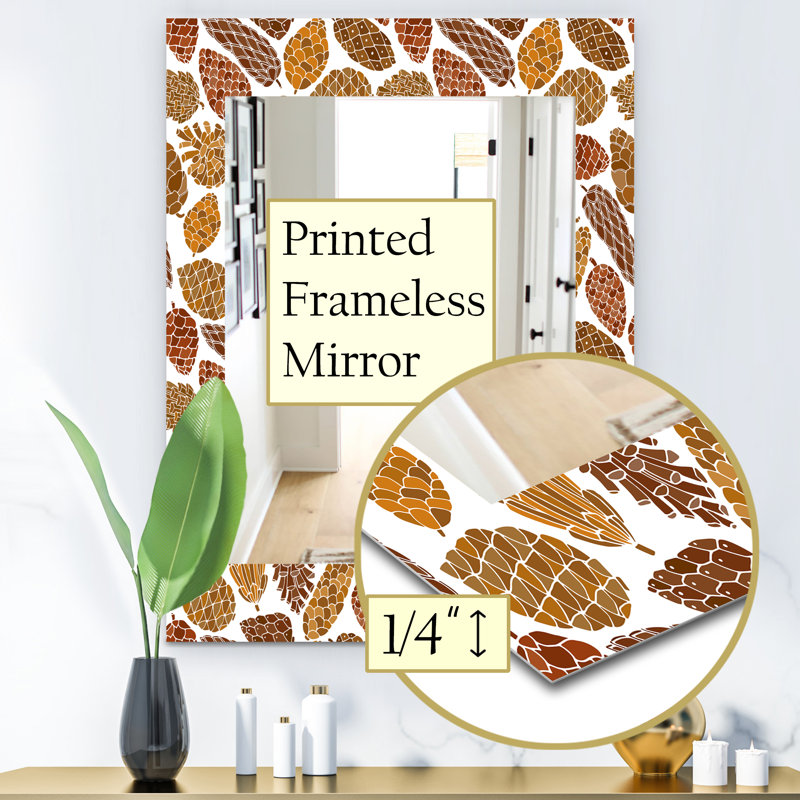 Miroir mural traditionnel à cônes de pin, H 24 po x l 32 po