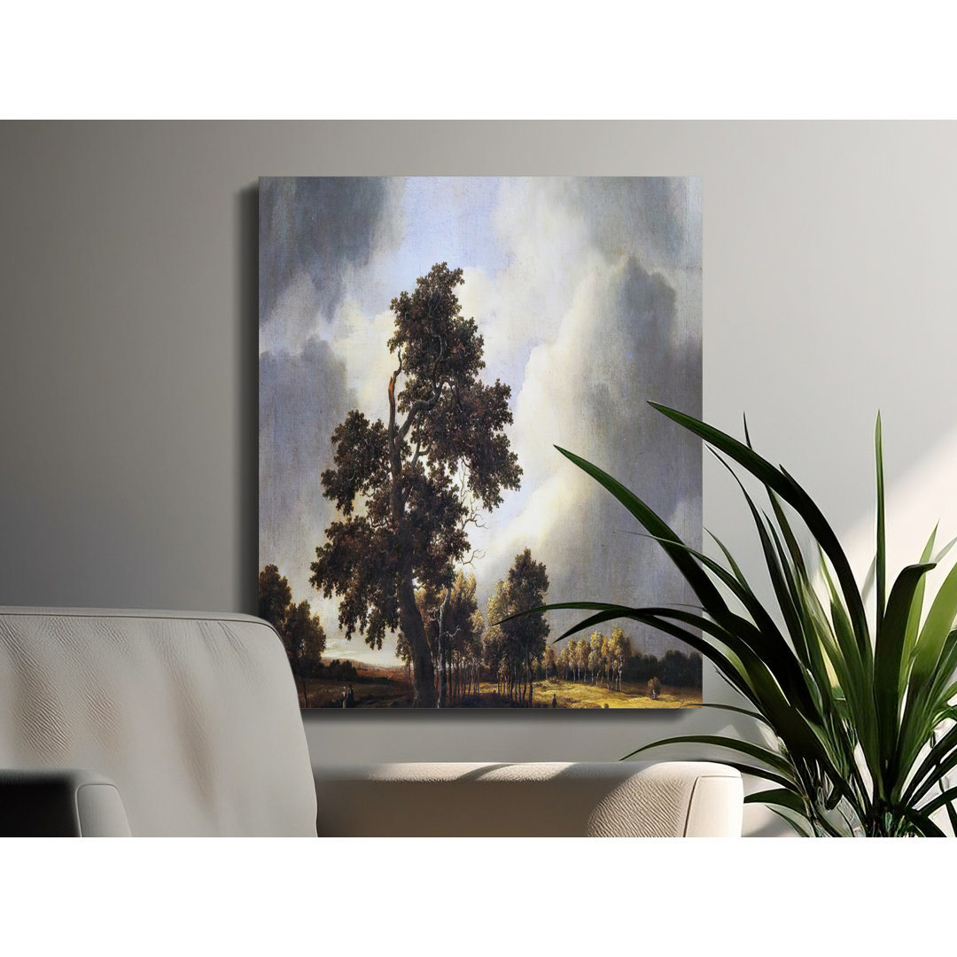 Landscape Canvas Wall Art Print, Gallery Wrapped Canvas, Trees and Clouds, Modern Home Decor, Ready to Hang, Archival Quality, Statement