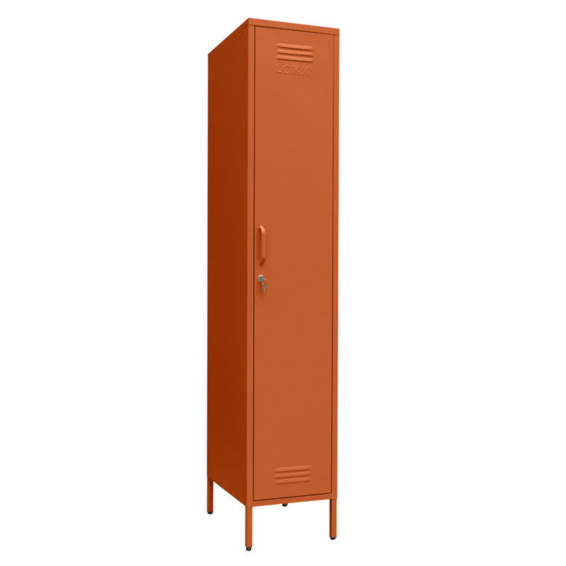 Oberdan 1 -Door 4 -Shelf Storage Cabinet, Orange