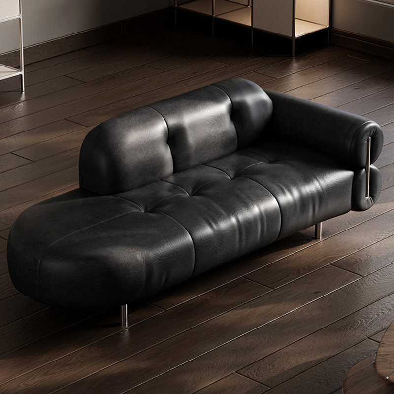Chaise longue de loisirs créative et moderne, Orienté à droite, Noir, noir, noir, noir