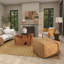 Repose-pieds brun en cuir Suade-88409215