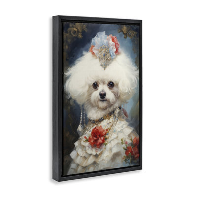 Cadre flottant Bichon Frise de l'époque victorienne, design par Wumples
