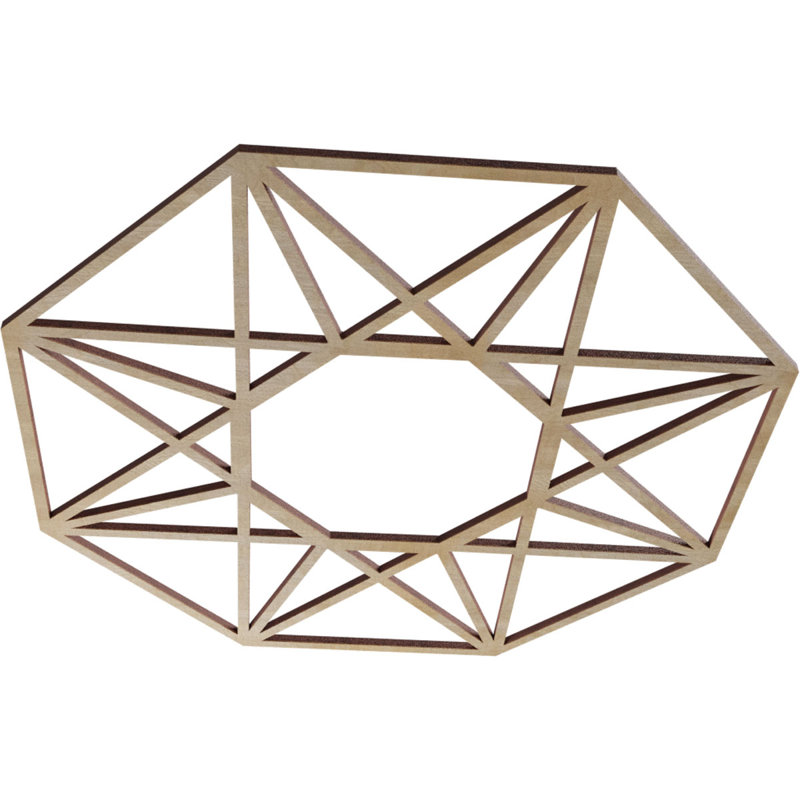 Médaillon de plafond 16 po x 16 pi x P 6 1/4 po x P 3/8 po Guardian, H 18 po x l 18 po x P 0,25 po, Hickory